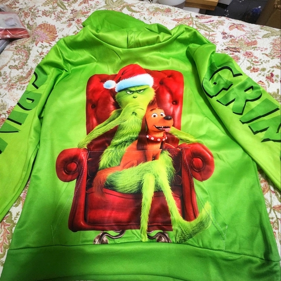 Grinch Lime Green Kids Pullover Hoodie - Picture 1 of 12
